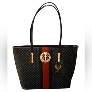 Elegant Black and Red Tote Bag